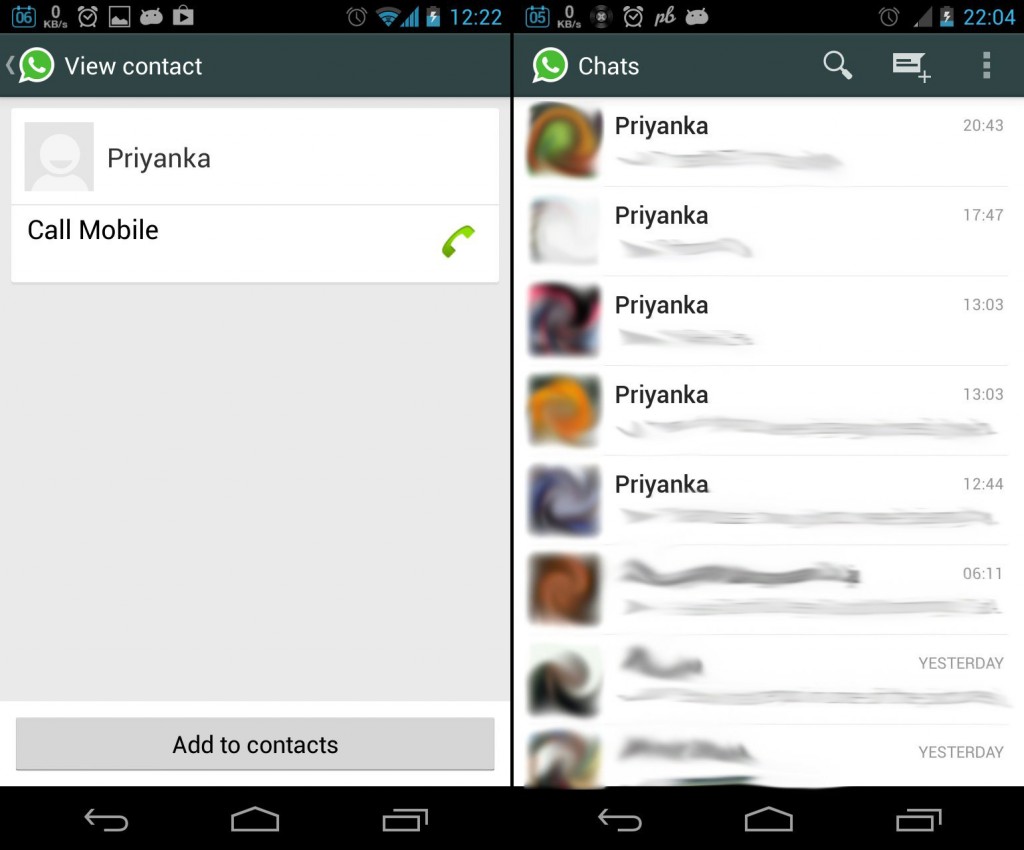 Imagen del supuesto "Bug" - Fuente: http://www.theandroidsoul.com/ Priyanka-Whatsapp-Virus