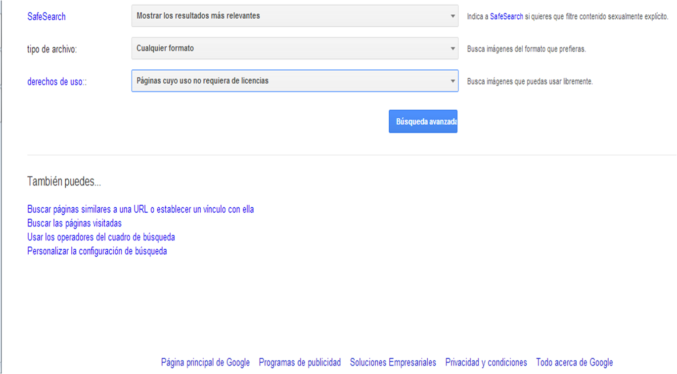 Busqueda avanzada google imagenes