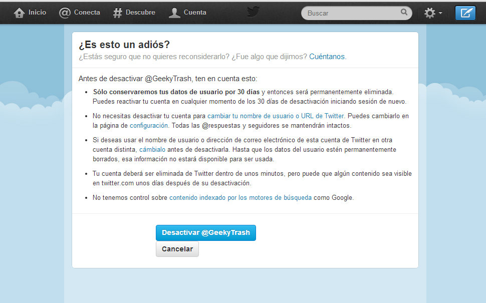 Log out twitter