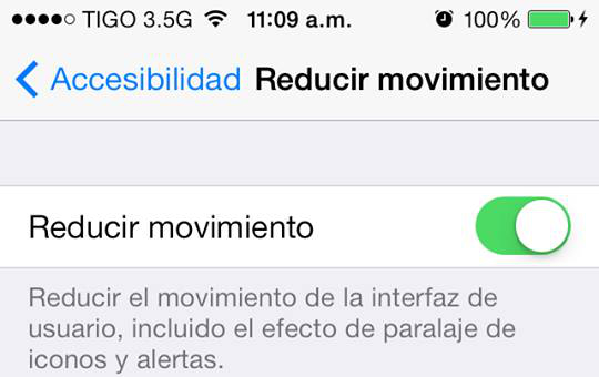 Reducir movimiento