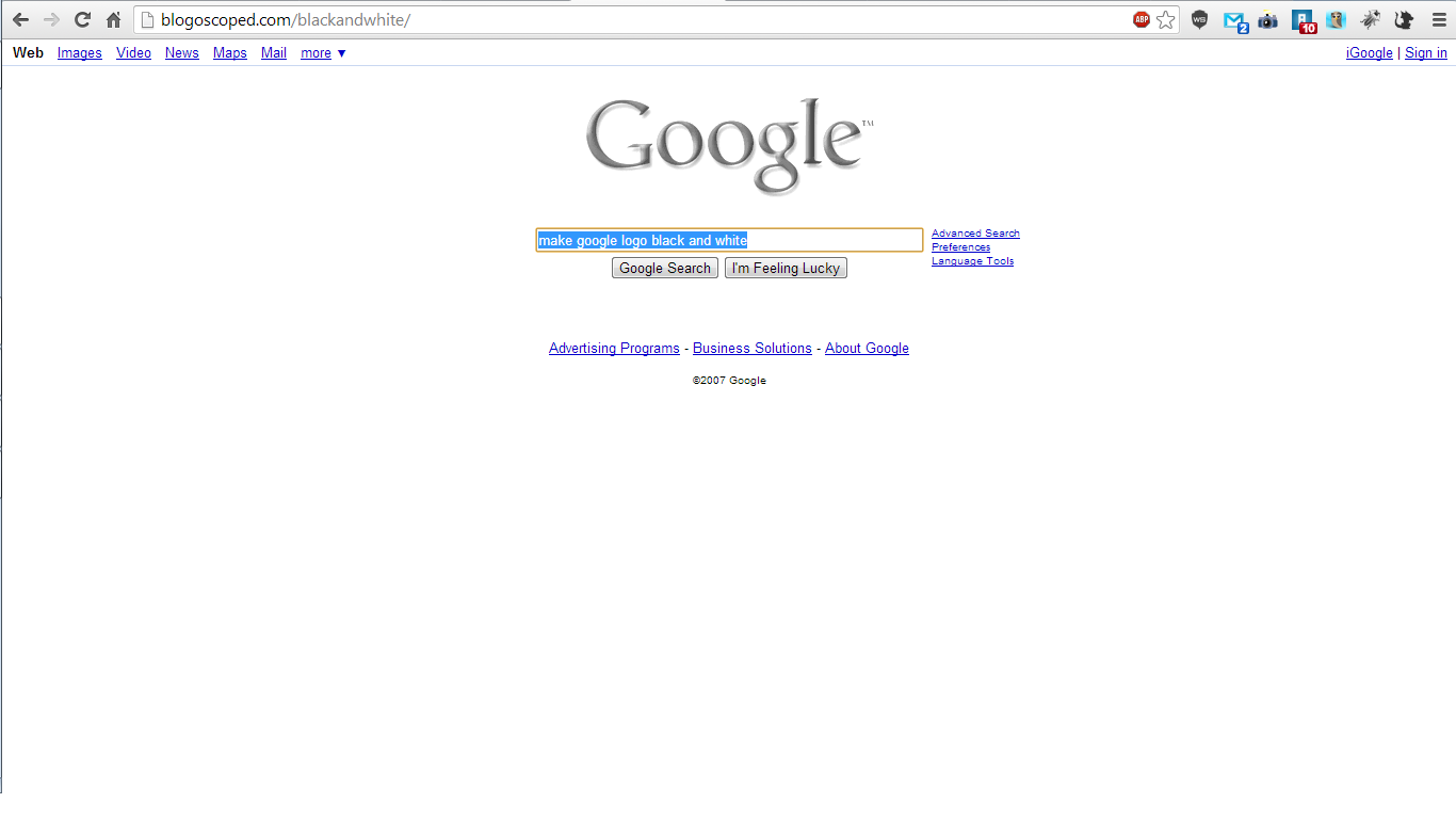 google blanco y negro