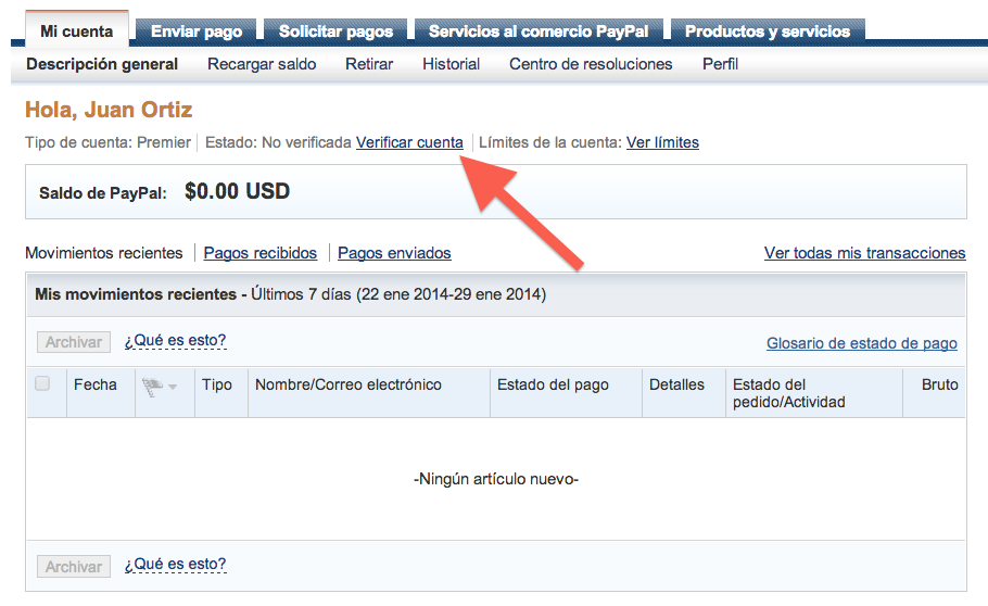 Cómo verificar una cuenta de Paypal 1