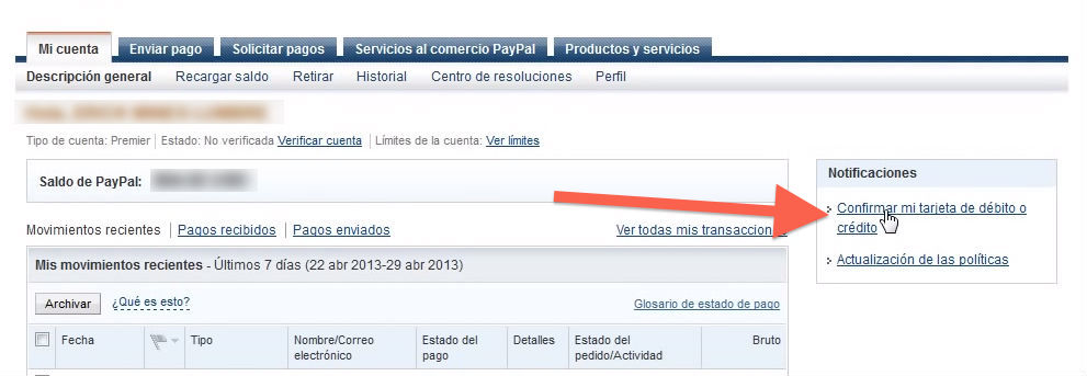 Cómo verificar una cuenta de Paypal 4