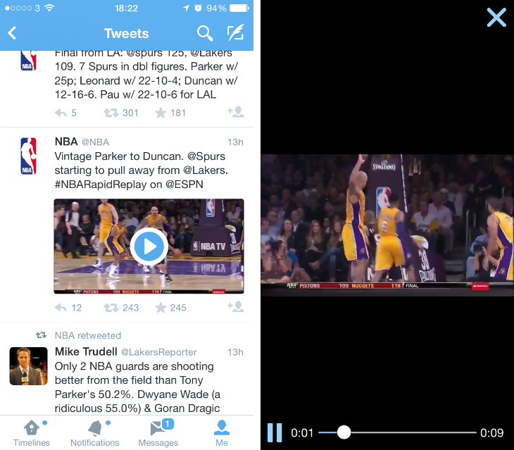 Twitter play experience