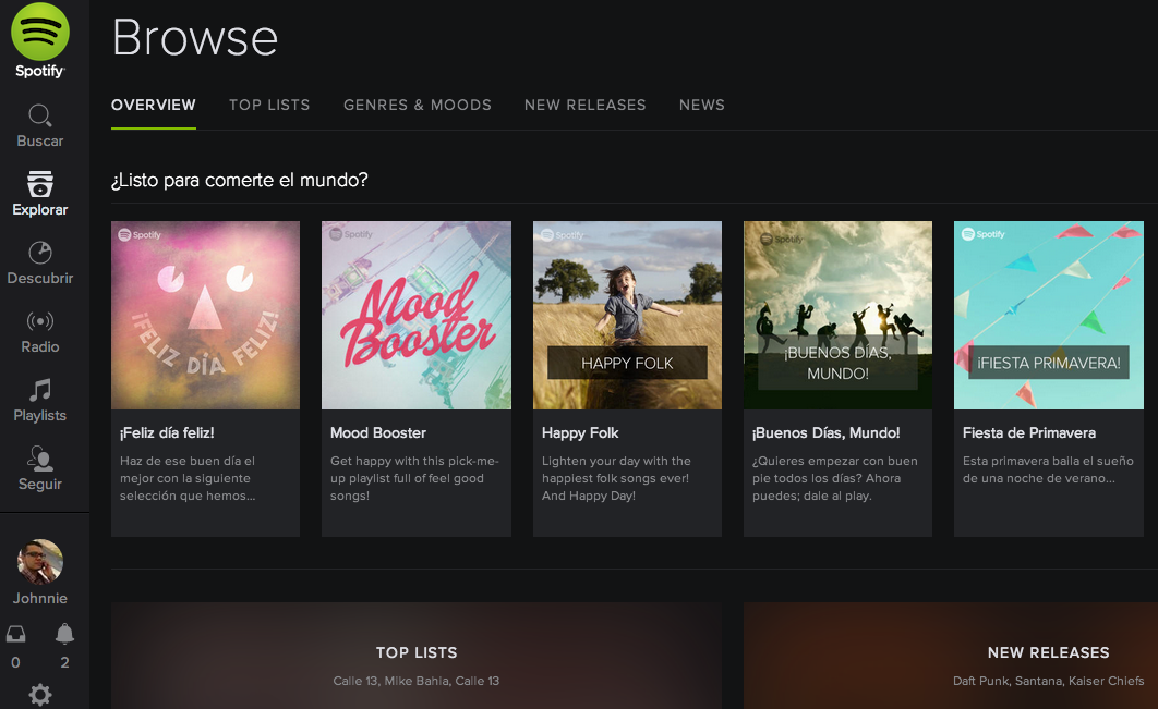 Spotify rediseno