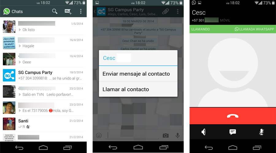 Llamadas voz WhatsApp
