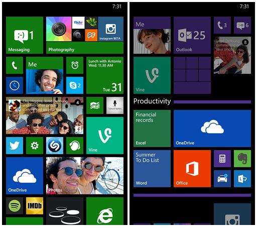 Live folders windows phone 8.1 up1