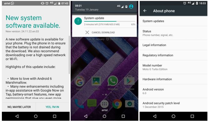 Moto G Turbo actualizacion marshmallow