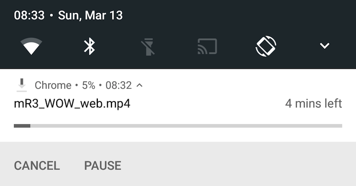 Chrome pausar descargas