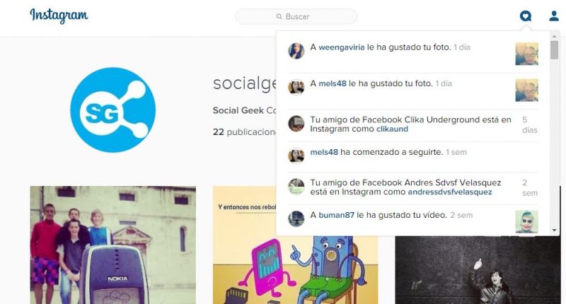 Instagram notificaciones
