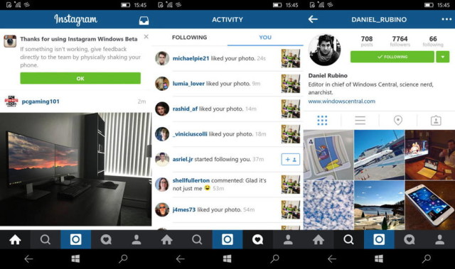 instagram beta windows 10