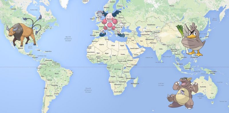 regional pokemon go map