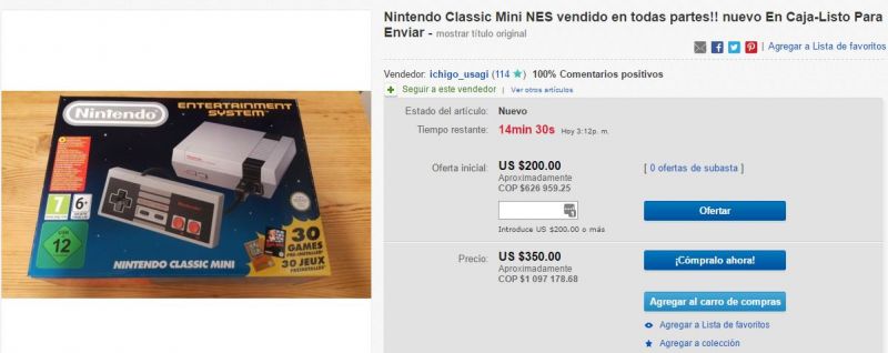 Búsqueda en eBay demuestra el alto precio actual de la consola